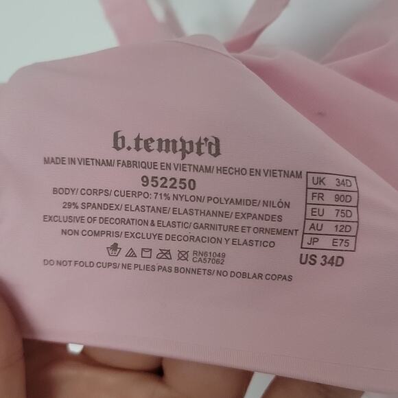 NWT b.tempt'd Future Foundation Wire Free Balconette Bra, Parfait Pink, 34D - Picture 7 of 7